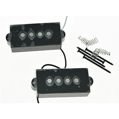 Abbildung von KAISH Alnico V Bass Tonabnehmer mit 4 Saiten, Vintage Sound, P für Precision Bassgitarre, Schwarz