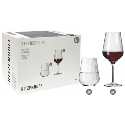 Abbildung von RITZENHOFF Sternschliff Rotwein/ Wasserglas Set H22 #1