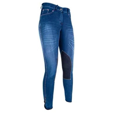 Abbildung von HKM 3070 Reithose Summer Denim, Mädchen Damen, Alos Kniebesatz, 128 46 72 84