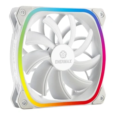 Abbildung von ENERMAX SQUA Adressierbare RGB 12cm PWM PC Gehäuselüfter Stand Alone Single Fan mit Twister Bearing, weiß; UCSQARGB12P W SG