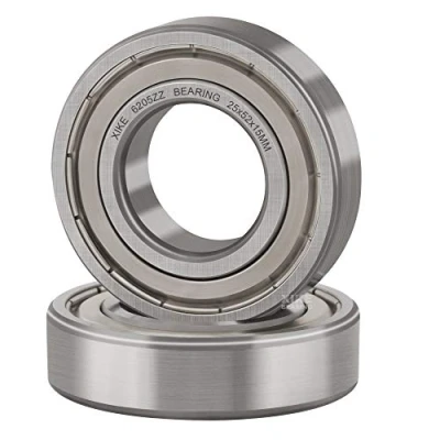 Abbildung von XiKe 2 Stück 6205 ZZ Kugellager 25x52x15mm Chromstahl und Doppelte Metalldichtung 6205Z Rillenkugellager mit Dichtungen