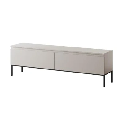 Abbildung von Selsey TV Schrank Board Sideboard Fernsehtisch Fernsehschrank Mit Schränken 150 cm Schwarze Beine Taupe Bemmi