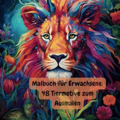 Abbildung von Malbuch für Erwachsene: 48 Tiermotive zum Ausmalen: Stressabbau und Entspannung: Ideal zur Reduktion von Stress Förderung der inneren Ruhe.