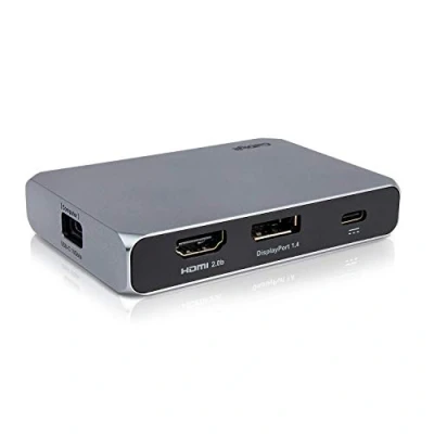 Abbildung von CalDigit USB C Gen 2 SOHO Dock mit 10 Gbit/s Bis zu 4K 60 Hz, HDMI 2.0b, DisplayPort 1.4, Gbit A und C, UHS II Micro SD Kartenleser, Passthrough Aufladung, 100 W Stromversorgung