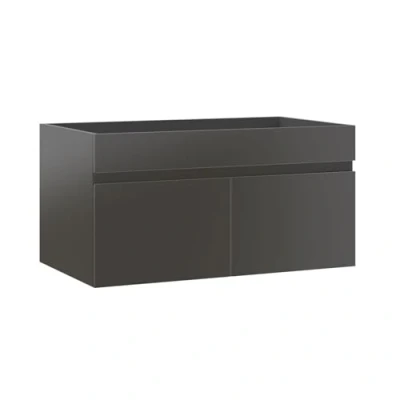 Abbildung von Waschbeckenunterschrank 80 cm Unterschrank MDF Waschtischunterschrank Badschrank Hochglanz Anthrazit