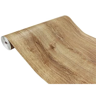 Abbildung von DecoMeister Klebefolie in Holz Optik Holzfolien Deko Folien Holzdekor Selbstklebefolie Möbelfolie Selbstklebend Fertigrolle Folie für Möbel Ribbeck Oak 45x740 cm
