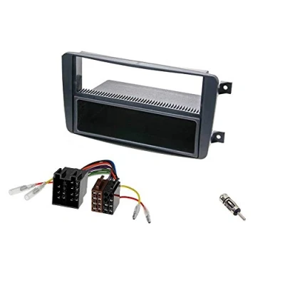 Abbildung von Audioproject A220 Autoradio Einbau Set Radioblende Mercedes C Klasse W203 CLK W209 Viano Vito Einbaurahmen Fach Radioadapter Antennenadapter ISO DIN