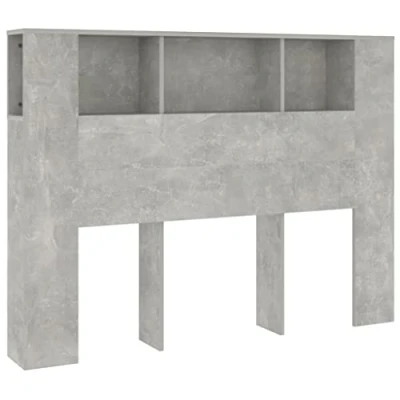 Abbildung von vidaXL Bett Kopfteil mit Ablagen Regal Wand Bücherregal Betthaupt Bettkopfteil Schlafzimmer Betongrau 140x18,5x104,5cm