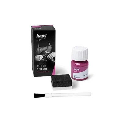 Abbildung von Kaps Super Color Lederfarbe für Naturleder, Synthetik und Textil, Lederfärber, 25 ml, Magenta 161