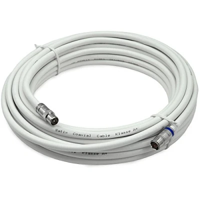 Abbildung von Satix SKK00503 Koaxialkabel F Schnell Stecker Horizon Box Modemkabel &quot;F/IEC Kabel&quot;, 5m weiß
