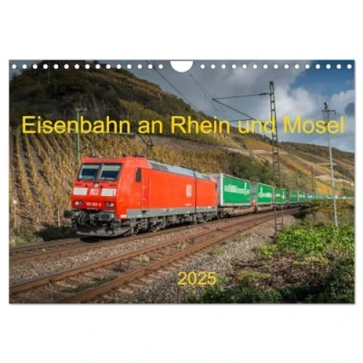 Abbildung von Eisenbahn an Rhein und Mosel 2025 (Wandkalender DIN A4 quer), CALVENDO Monatskalender