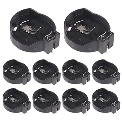 Abbildung von AOICRIE 10 STÜCKE CR2032 CR2025 Tragbare 3V Knopfzelle Knopfbatterie Halter Fall Adapter Clip Sockel Container Box Schwarz