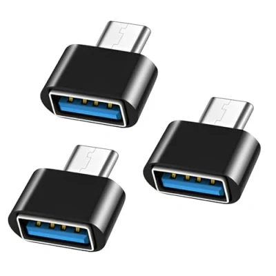 Abbildung von SHUBEIEUMI USB C auf Adapter (3 Stück), A Adapter, OTG Buchse Stecker Kompatibel mit MacBook Pro, Samsung Galaxy S24/S23, Laptops und Mehr (Schwarz)