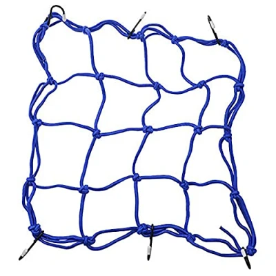 Abbildung von GOOFIT 12 &quot;x 12&quot; elastisches Bungee Gepäck Frachtnetz mit Haken Ersatz für Motorräder Motorrad ATV Bikes PKW LKWs Dunkelblau