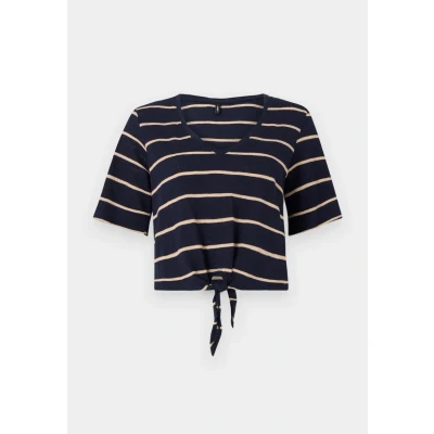 Abbildung von ONLY Onlsummer KNOT Tshirt print, Damen, Größe: Medium, Navy blazer/pumice stone