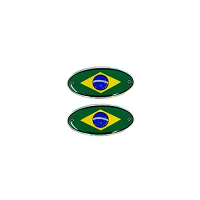 Abbildung von 4R Quattroerre.it 14010 3D Aufkleber Zwei Ovale Brasilien Flagge
