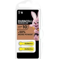 Abbildung von Duracell 6 Activair Typ / DA 10 Zink Luft Hörgerätebatterien im 6er Blister Knopfzelle