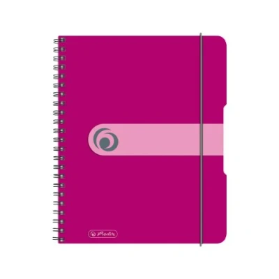 Abbildung von 2 x Herlitz Spiralblock to go A5 80 Blatt kariert PP beere
