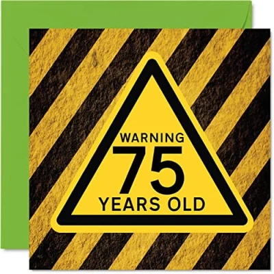Abbildung von lustige Geburtstagskarte zum 75. Geburtstag für Männer und Frauen Achtung Karte Vater Mutter Großvater Oma Onkel Tante 145mm Humor Grußkarten