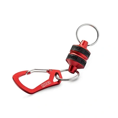 Abbildung von Rapala Unisex Adult Clip RCD Magnetic Release Schlüsselanhänger mit Karabiner zum Aufhängen von Angelködern, Kunstködern und Angelzubehör magnetischer Verschluss Metall, Rot, Einzigartig