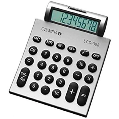 Abbildung von OLYMPIA LCD 308 Taschenrechner silber