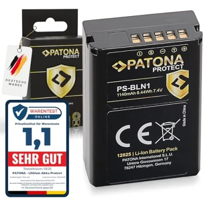 Abbildung von PATONA Protect PS BLN 1 Akku 1140mAh Ersatzakku kompatibel mit Olympus OMD OM D E M1 EM1 M5 EM5 Mark II Pen P5 EP5 F Stylus XZ 2 XZ2 PSBLN1 BLN1 BL N1