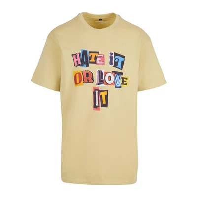 Abbildung von Upscale by Mister Tee HATE IT OR LOVE Tshirt print, Herren, Größe: Large, Palemoss