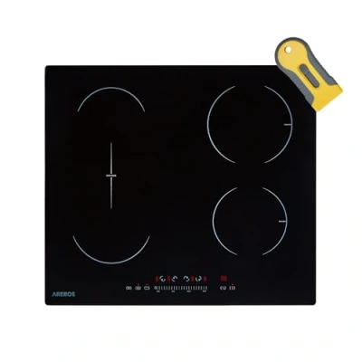 Abbildung von Arebos Induktions Kochfeld 7200 W, 4 Kochfelder mit 2 doppel Flexzonen, 59 cm