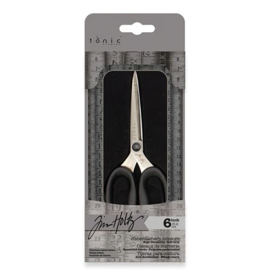 Abbildung von Tim Holtz kleine Schere, 15,2 cm, Allzweckschere zum Schneiden von Stoff, Basteln und Nähen, robuste Mini Schere mit Titan Mikrospitze Komfortgriff