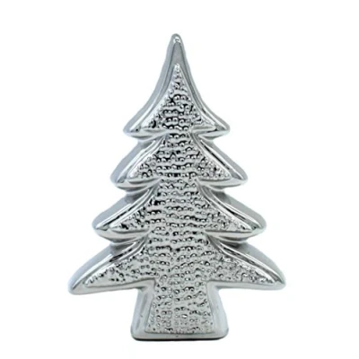 Abbildung von DARO DEKO Keramik Tannenbaum Silber 26,5cm