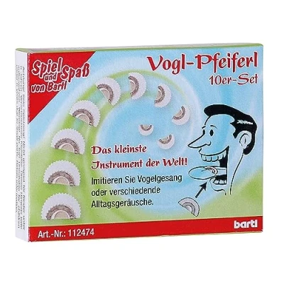 Abbildung von Bartl Vogelpfeife Vogel Pfeife/ Vogelpfeiferl / Nachtigallflöten Vogelstimmen, (10 St), Produktformat (cm) je 2,8x1,6x0,1