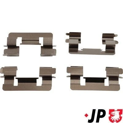 Abbildung von JP GROUP 4864003710 Zubehörsatz, Scheibenbremsbelag Vorderachse TOYOTA: Corolla IX Kombi, Schrägheck, VIII Liftback