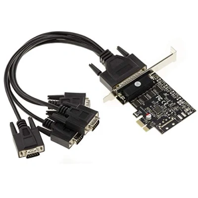 Abbildung von Kalea Informatique PCI Express Karte (PCIE) Serie RS232, 4 Ports auf Stecker, Chipsatz ASIX MOSCHIP 99100 Windows, Linux, DOS.