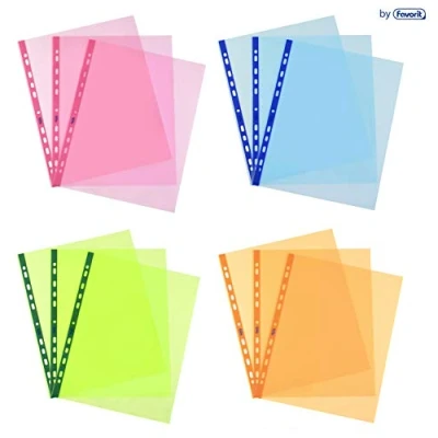 Abbildung von Favorit, Briefumschläge mit glatter Oberfläche, A4, 10 Stück, 22 x 30 cm, Innenformat, transparent, verschiedene Pastellfarben (zufällige Farbe)