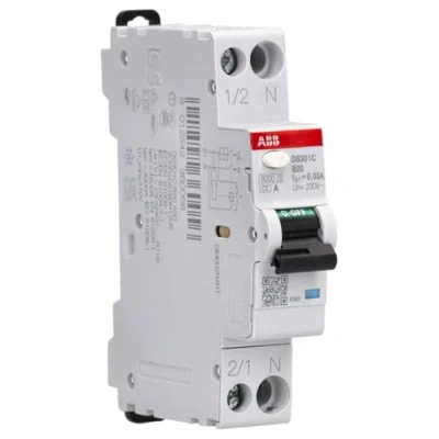 Abbildung von ABB DS301C B20 A30 FI/LS Schalter 6kA, 1P+N, Typ A, B20, 30mA 1 Teilungseinheit 2CSR255163R1205
