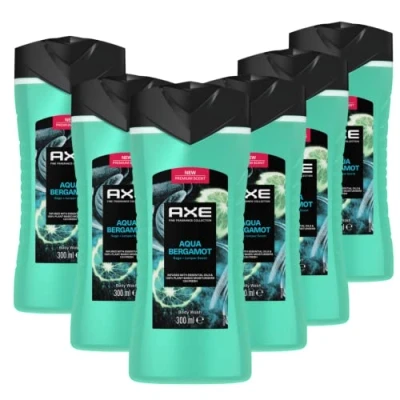 Abbildung von AXE Fine Fragrance Collection Duschgel Aqua Bergamot Bodywash für 12 Stunden langanhaltende Frische mit 2x mehr Booster 300 ml 6 Stück