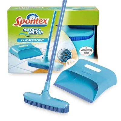 Abbildung von Spontex Catch &amp;amp Clean Bodenbürste mit Schaufel, blau