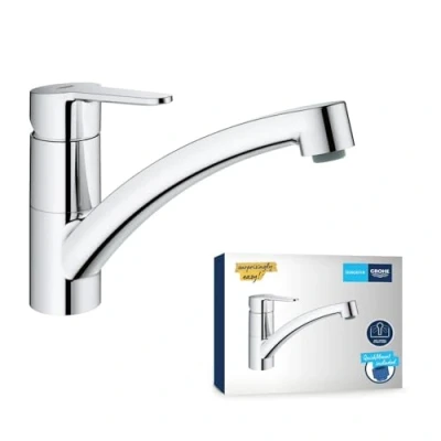 Abbildung von GROHE StartEco Einhand Spültischarmatur (Schwenkbereich 140, langlebige Oberfläche, flacher Auslauf), chrom, 31685000