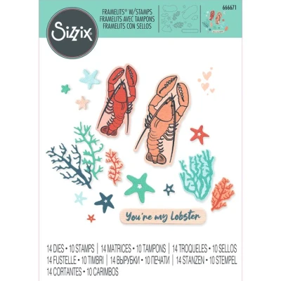 Abbildung von Sizzix Framelits Stanzschablonen Set &quot;You&#039;re My Lobster&quot;, mehrfarbig, Einheitsgröße