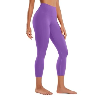 Abbildung von CRZ Yoga Butterluxe Damen High Waist 3/4 Leggings Capri Blickdicht Sport Fitness Sommer Sporthose 58cm Royal Lilac 42