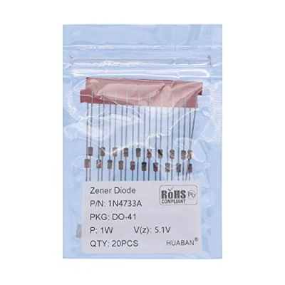 Abbildung von HUABAN 100PCS 1N4733A 1N4733 Silizium Planar Power Zener Diode 1W 5.1V DO 41 (DO 204AL) Axial Diodes 1 Watt 5.1 Volt