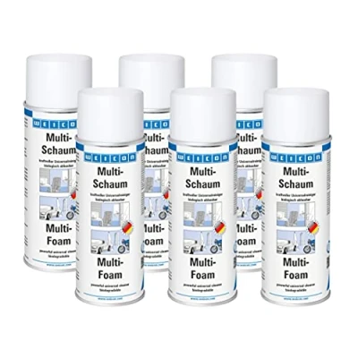 Abbildung von WEICON Multi Schaum 400 ml Schaumreiniger für Polster, Scheiben, Kunststoff und Metall Biologisch abbaubar 6er Set