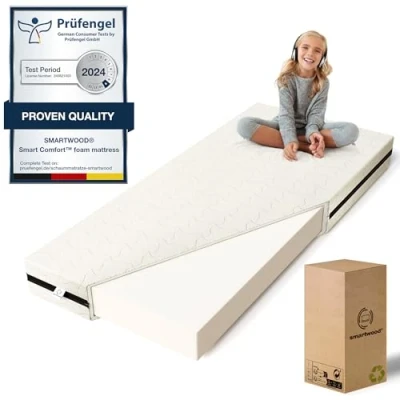 Abbildung von smartwood® Kindermatratze Smart Comfort für Schubladebett 80x150 Matratzenstärke 9 cm Schublade mit Schaumkern H2 und waschbarer Anti Allergie Bezug Oeko Tex 100