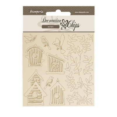Abbildung von Stamperia Decorative Chips for Scrapbooking, Albums, Card Making, Bullet Journalling and More, Nests, Laser Cut Cardboard Shapes, Easy to Glue, Perfect Hobbies, Crafts, Gifting (Garden)