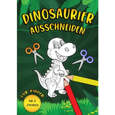 Abbildung von DINOSAURIER Ausschneiden für Kinder ab 3 Jahren: Das XL Ausschneidebuch mit 50 Dino Motiven Kreatives Bastelbuch Jungen und Mädchen zum Ausschneiden, Bemalen Kleben!