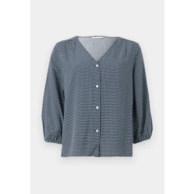 Abbildung von TOM Tailor Printed Vneck Blouse Bluse, Damen, Größe: 36, Navy