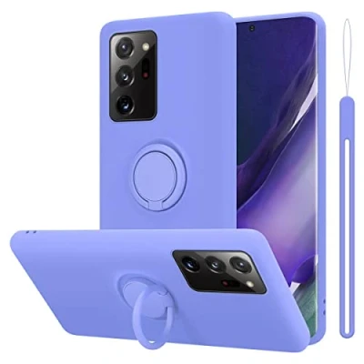 Abbildung von Cadorabo Hülle kompatibel mit Samsung Galaxy Note 20 Ultra Schutzhülle TPU Silikon Case Liquid Design Ring Slim Kratzfest Liquidsilikon Microfaser für in Lila