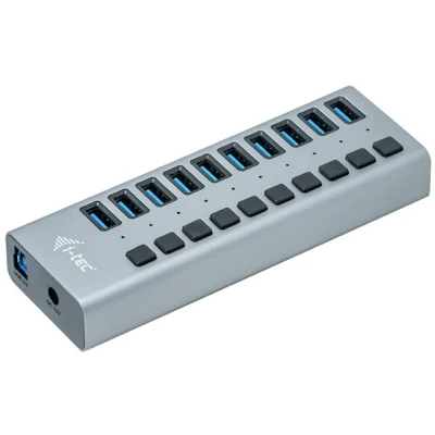 Abbildung von i Tec USB 3.0 Charging HUB mit 10 Anschlüssen und externem Netzadapter U3CHARGEHUB10