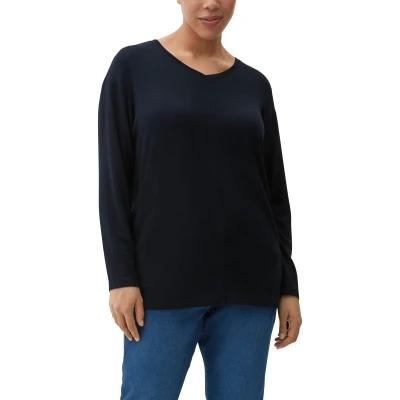 Abbildung von Triangle Longsleeve Langarmshirt, Damen, Größe: 50, Navy