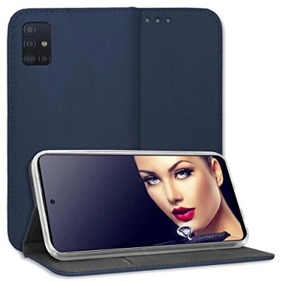 Abbildung von mtb more energy® Schutz Tasche Smart Magnet kompatibel mit Samsung Galaxy A51 (SM A515, 6.5&#039;&#039;) blau Bookstyle Klapp Cover Hülle Wallet Case